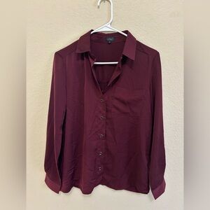 NWOT LIRA Maroon Button up Blouse